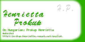 henrietta prokup business card